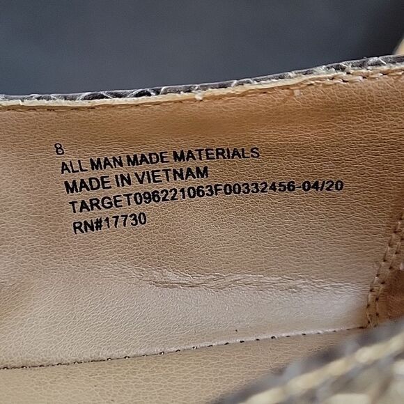 A.NEW DAY SNAKE SKIN POINTED TOE SLIP-ON WOMEN"S FLAT SHOE - Picture 12 of 15